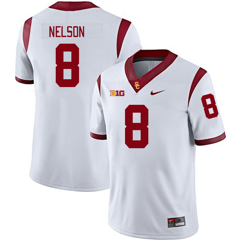 USC Trojans #8 Malachi Nelson Big 10 Conference College Football Jerseys Stitched Sale-White